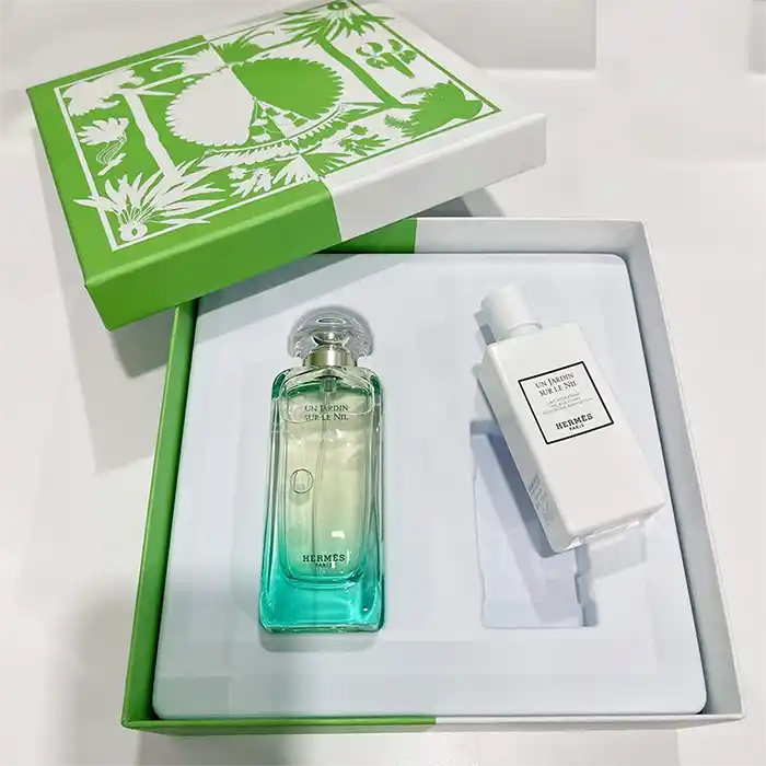 Set Nước Hoa Hermes Un Jardin Sur Le Nil Unisex, 100ml + Kèm Body Lotion 40ml