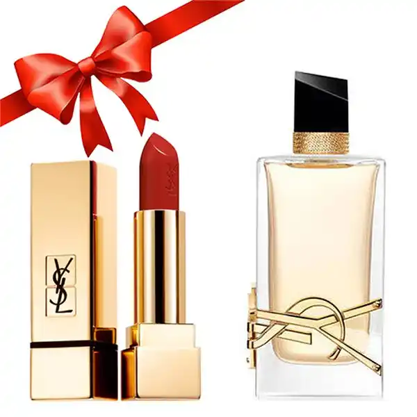 Combo YSL (Nước Hoa Libre EDP 90ml + Son Rouge Satin  Collection 1966 Đỏ Gạch)