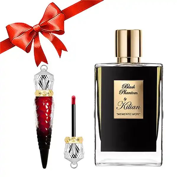 Combo Nước Hoa Kilian Black Phantom Memento Mori EDP 50ml + Son Christian Louboutin Matte 001F Đỏ Thuần