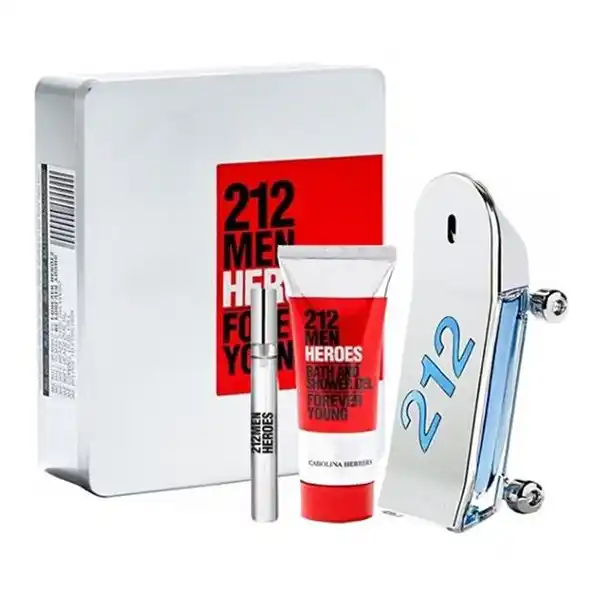 Set Carolina Herrera 212 Men Heroes (EDT 90ml, Mini 10ml, Showergel 100ml)