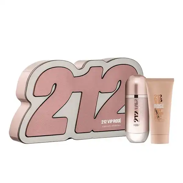 Set Nước Hoa Nữ Carolina Herrera 212 Vip Rose Women (EDP 80ml, Bodylotion 100ml)