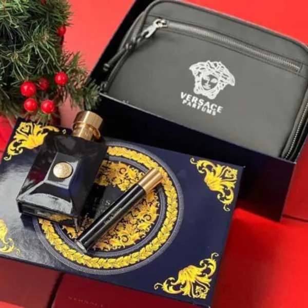 Set Nước Hoa Nam Versace Pour Homme Dylan Blue EDT Gift 3 Món  