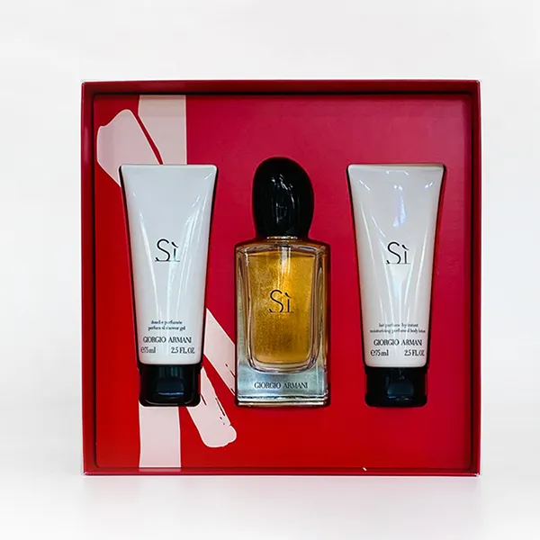 Set Nước Hoa Nữ Giorgio Armani Si EDP 100ml + Sữa Tắm 75ml + Sữa Dưỡng Thể 75ml (3 Món)
