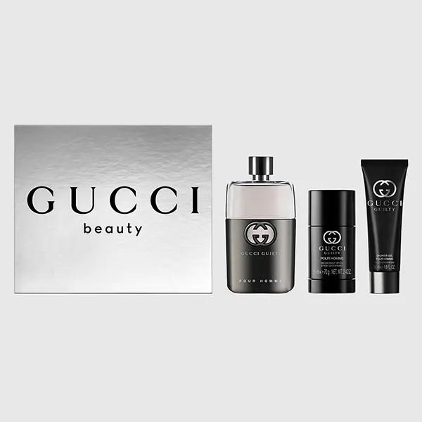 Set Nước Hoa Nam Gucci Guilty Pour Homme 3 Món (EDT 90ml + Deostick 75ml + Sữa Tắm 