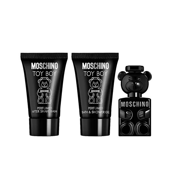 Set Nước Hoa Nam Moschino Toy Boy 3 Pc Set (EDP Mini 5ml + Sữa Tắm 25ml + Dầu Dưỡng Sau Cạo Râu 