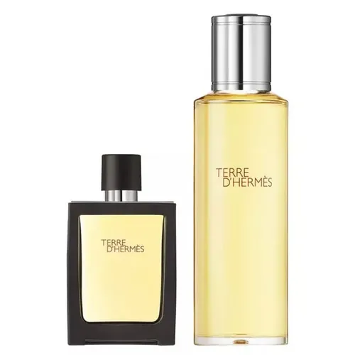 Set Nước Hoa Nam Hermès Terre D'hermès Parfum Pure PerfumeTravel Spray And Refill (125ml+30ml)
