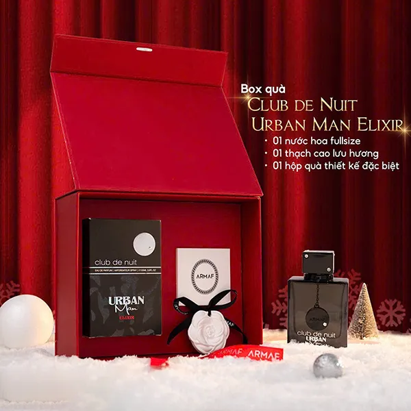Set Quà Lễ Hội Twinkle Box Nước Hoa Nam Armaf Club De Nuit Urban Man Elixir EDP 3 Món
