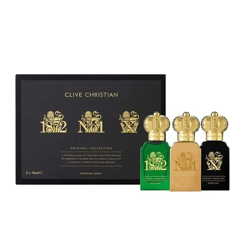 Set Nước Hoa Nam Clive Christian Original Collection Masculine Perfume Spray (1872 + X + No.1)  (3 x 10ml)  