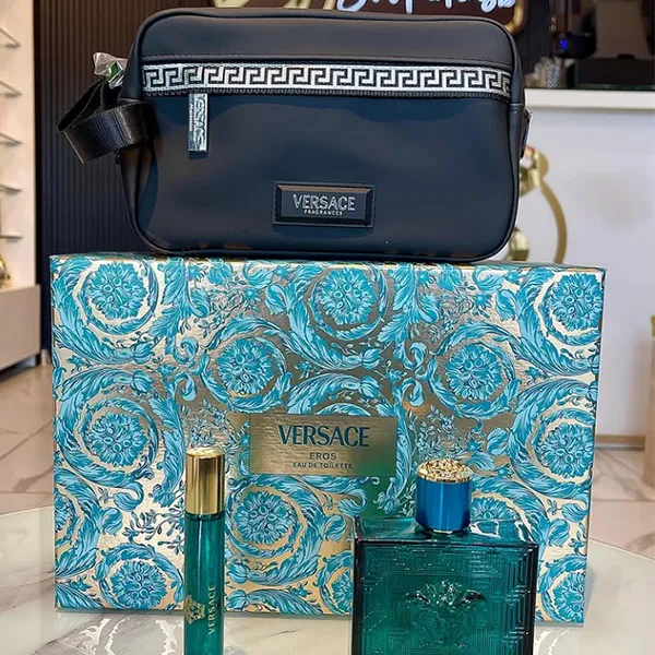 Set Nước Hoa Nam Versace Eros EDT 3 Món (100ml + 10ml + Túi)