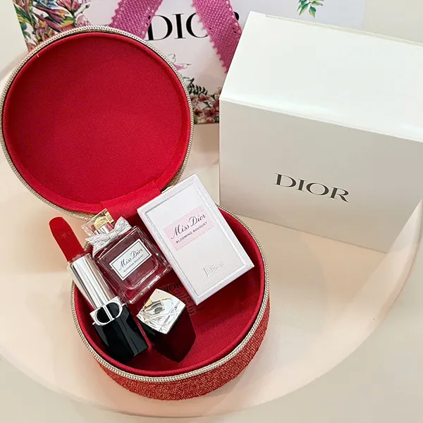 Set Nước Hoa Dior Miss Dior Blooming Gift Set 4 Món (Nước Hoa Blooming Bouquet 5ml + Son Dior Velvet 999 Mini)