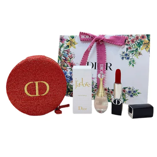 Set Nước Hoa Nữ Dior J'adore EDP + Son Dior 999 Velvet Mini Gift Set 4 Món